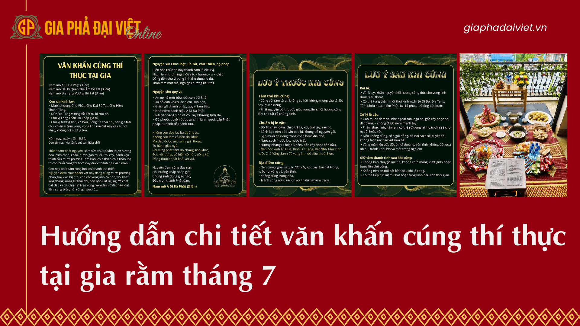 Hướng dẫn chi tiết văn khấn cúng thí thực tại gia rằm tháng 7