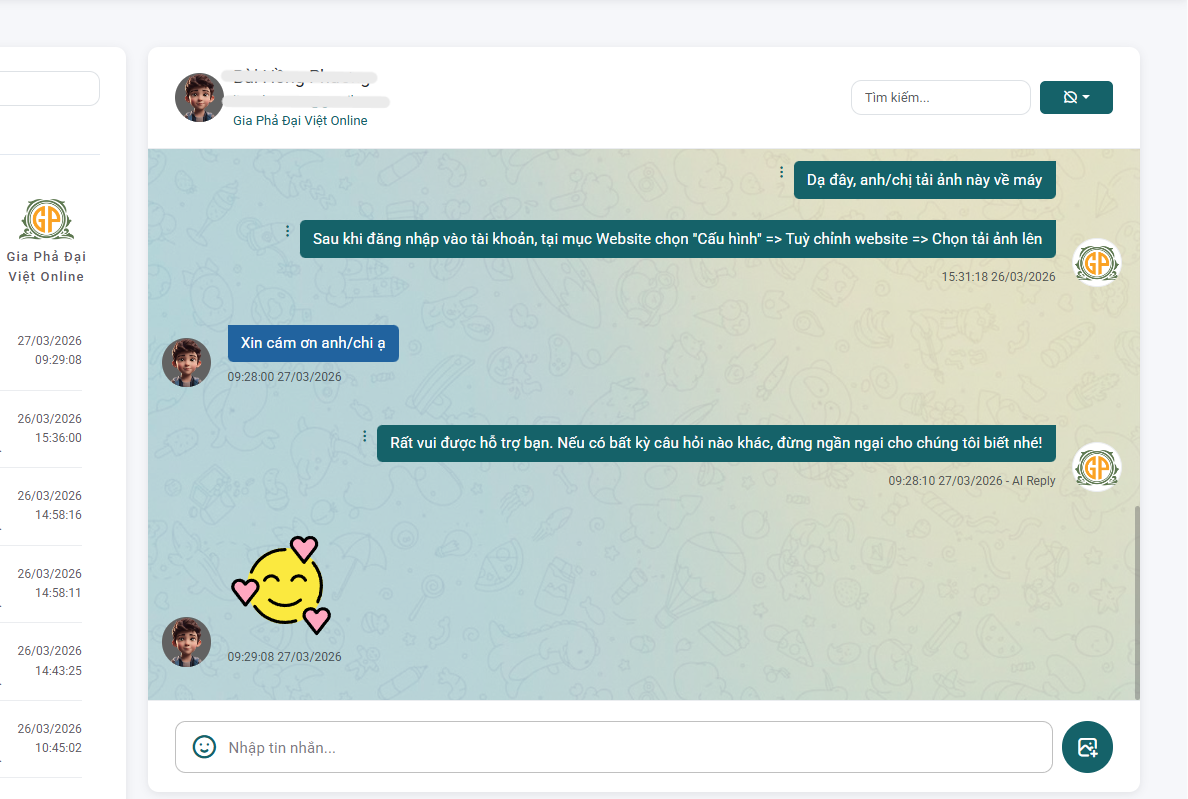 Gia phả Đại Việt chính thức cập nhật Chatbot AI hỗ trợ khách hàng 24/7 4 Gia phả Đại Việt chính thức cập nhật Chatbot AI hỗ trợ khách hàng 24/7