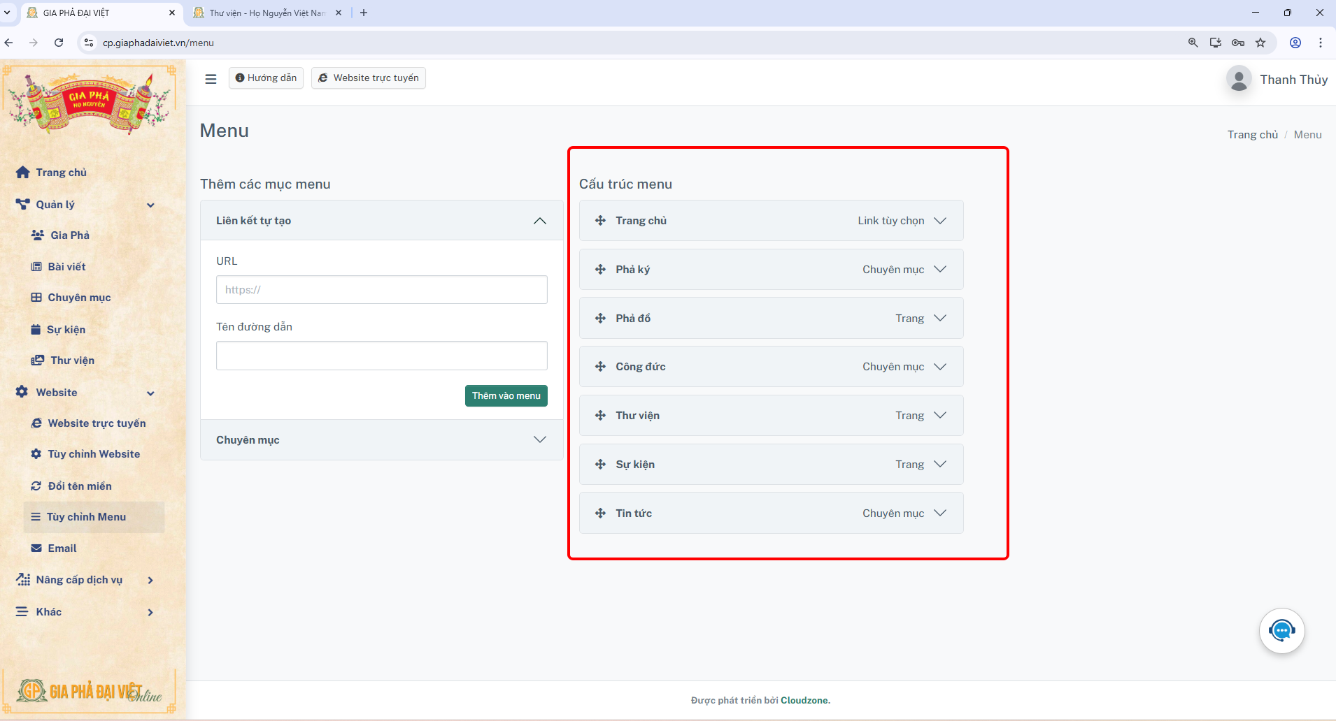 tao website gia phả 3