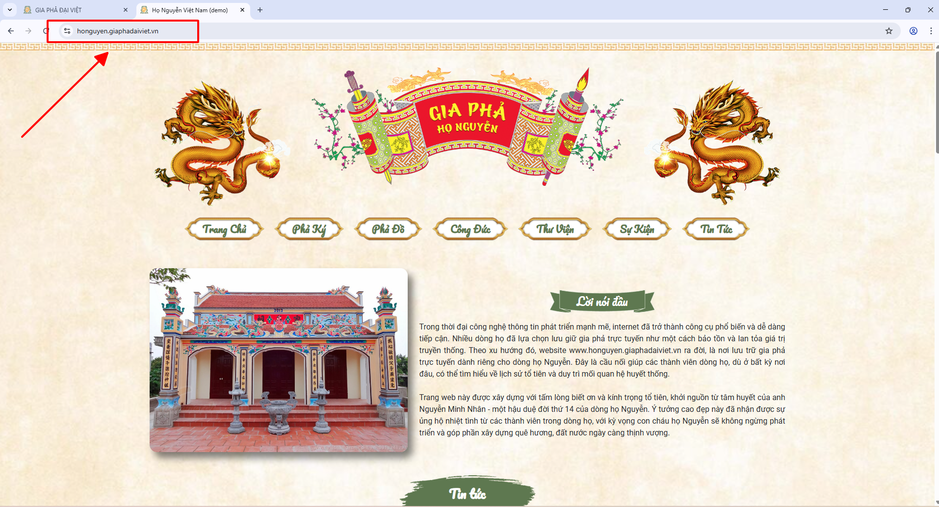 tao website gia phả 6
