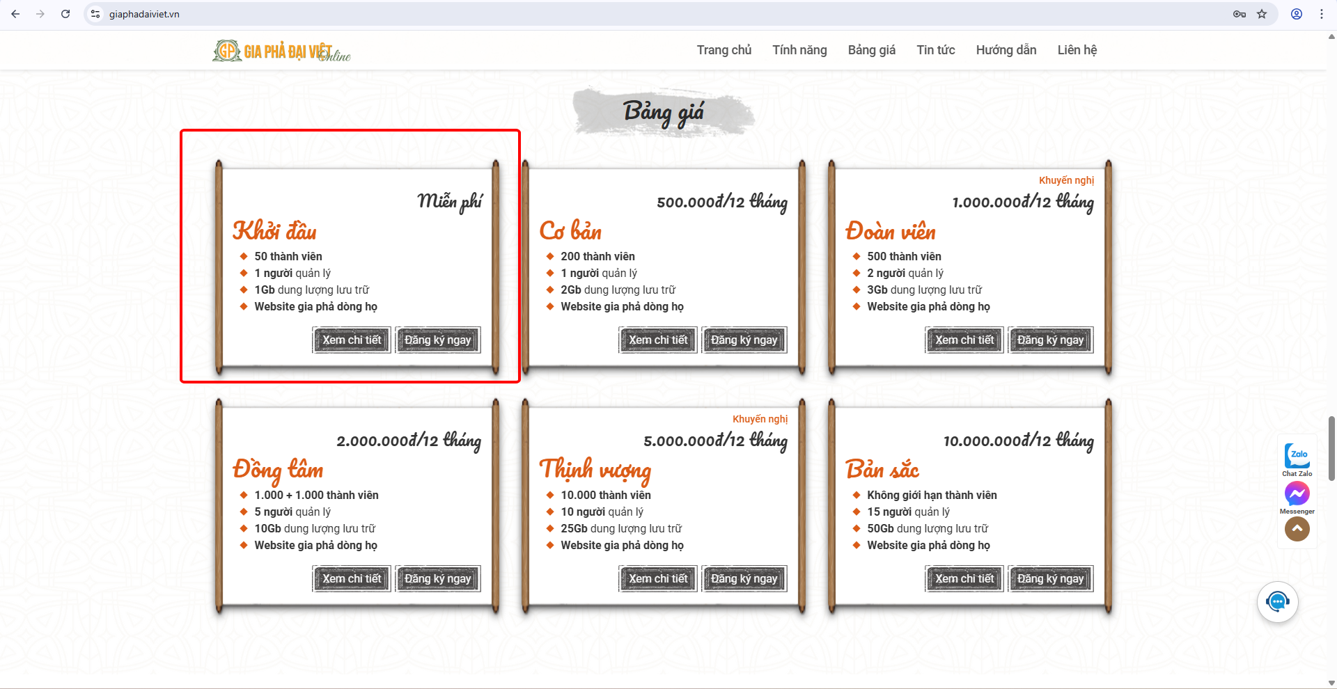 tao website gia phả 7