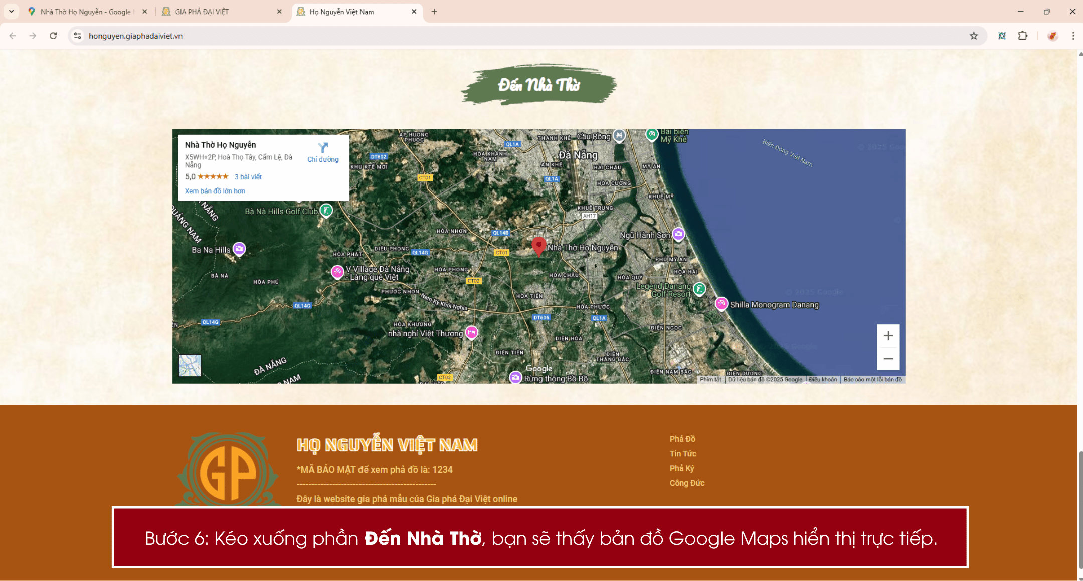 Hướng Dẫn Chèn Bản Đồ Google Maps Vào Website Gia Phả 7 gia pha dai viet giaphadaiviet.vn 6
