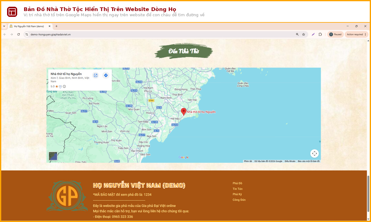 ban do nha tho toc hien thi tren website dong ho gia pha dai viet