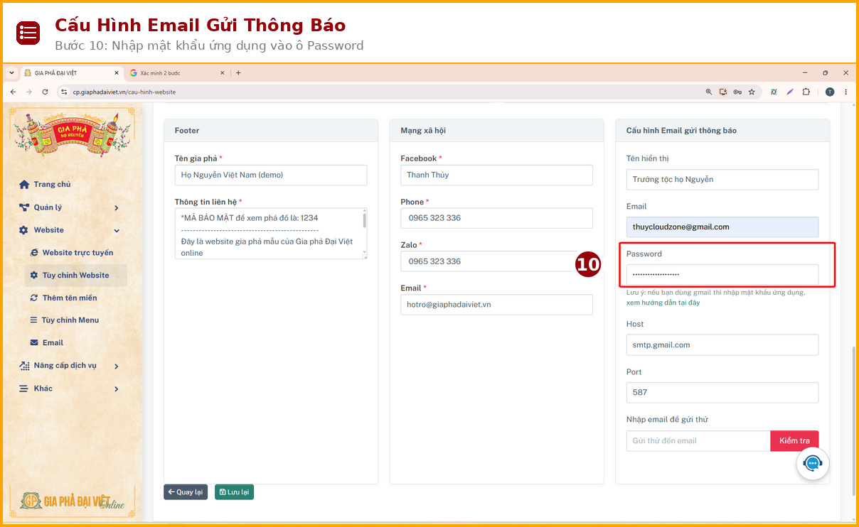buoc 10 cau hinh email gui thong bao 11