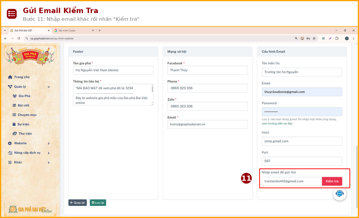 buoc 11 gui email kiem tra 12