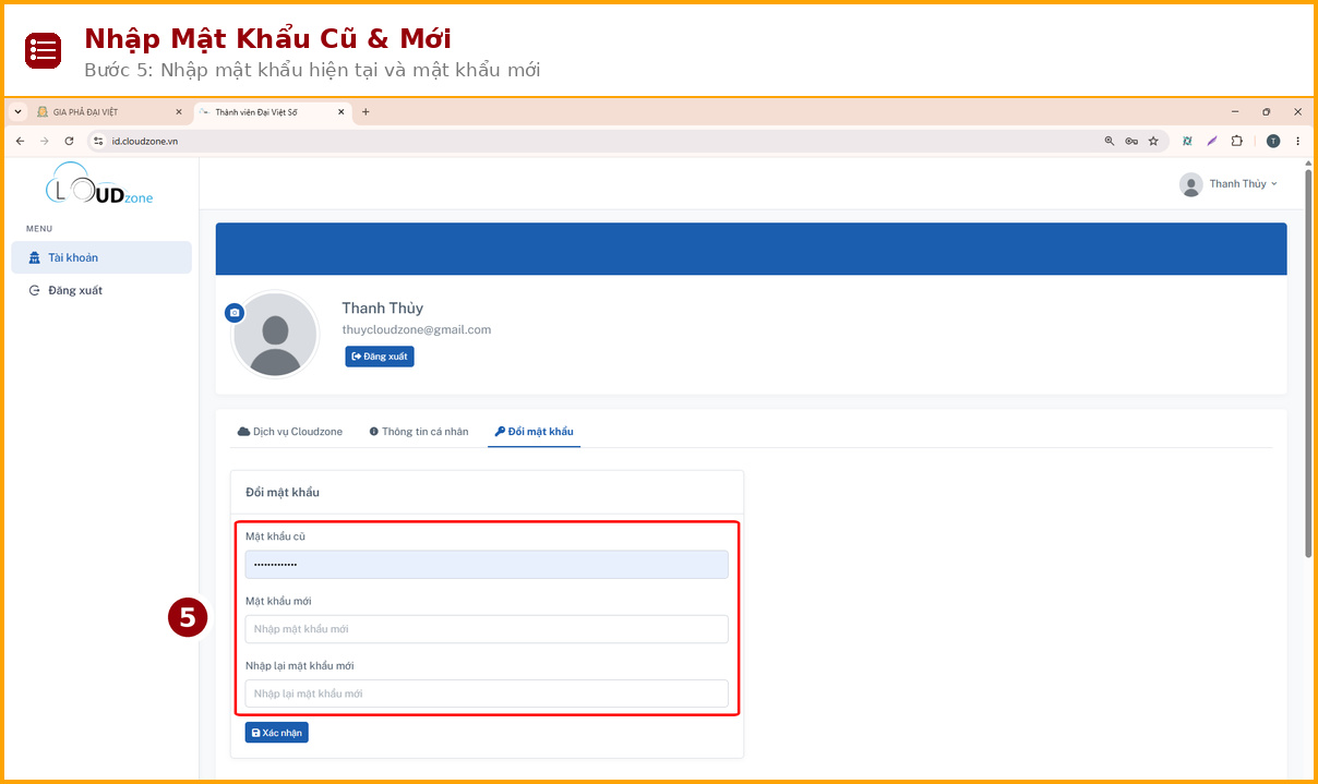 doi mat khau buoc 05 nhap mat khau cu moi
