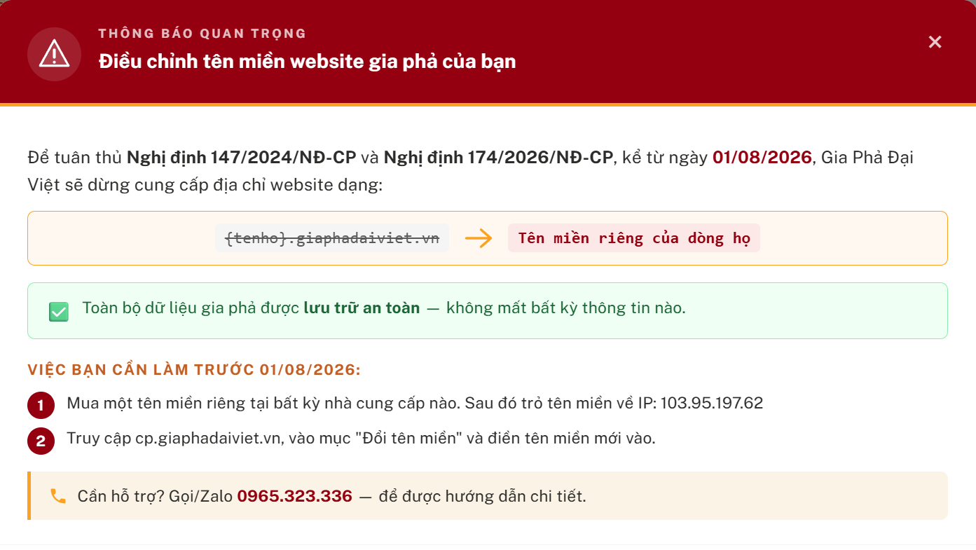 Hướng Dẫn Trỏ Tên Miền Về Website Gia Phả Đại Việt