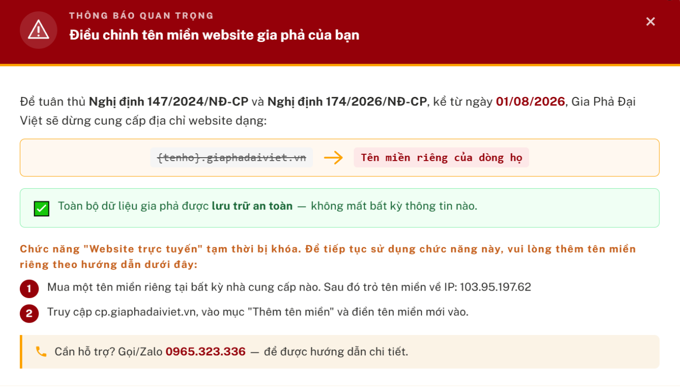 Hướng Dẫn Trỏ Tên Miền Về Website Gia Phả Đại Việt