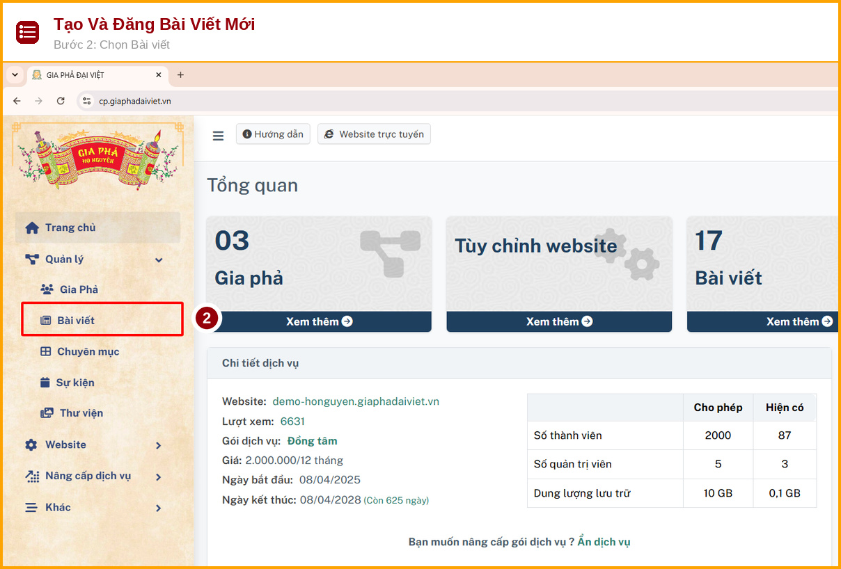 tao va dang bai viet moi buoc 2