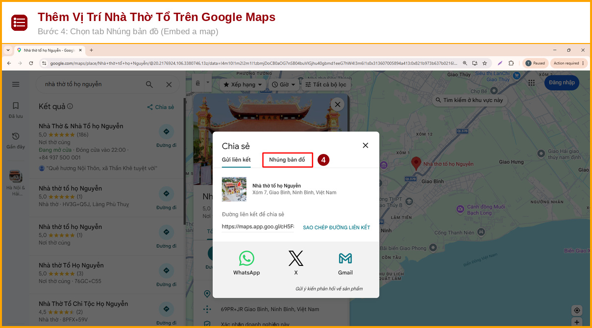 them vi tri nha tho to tren google maps buoc 4