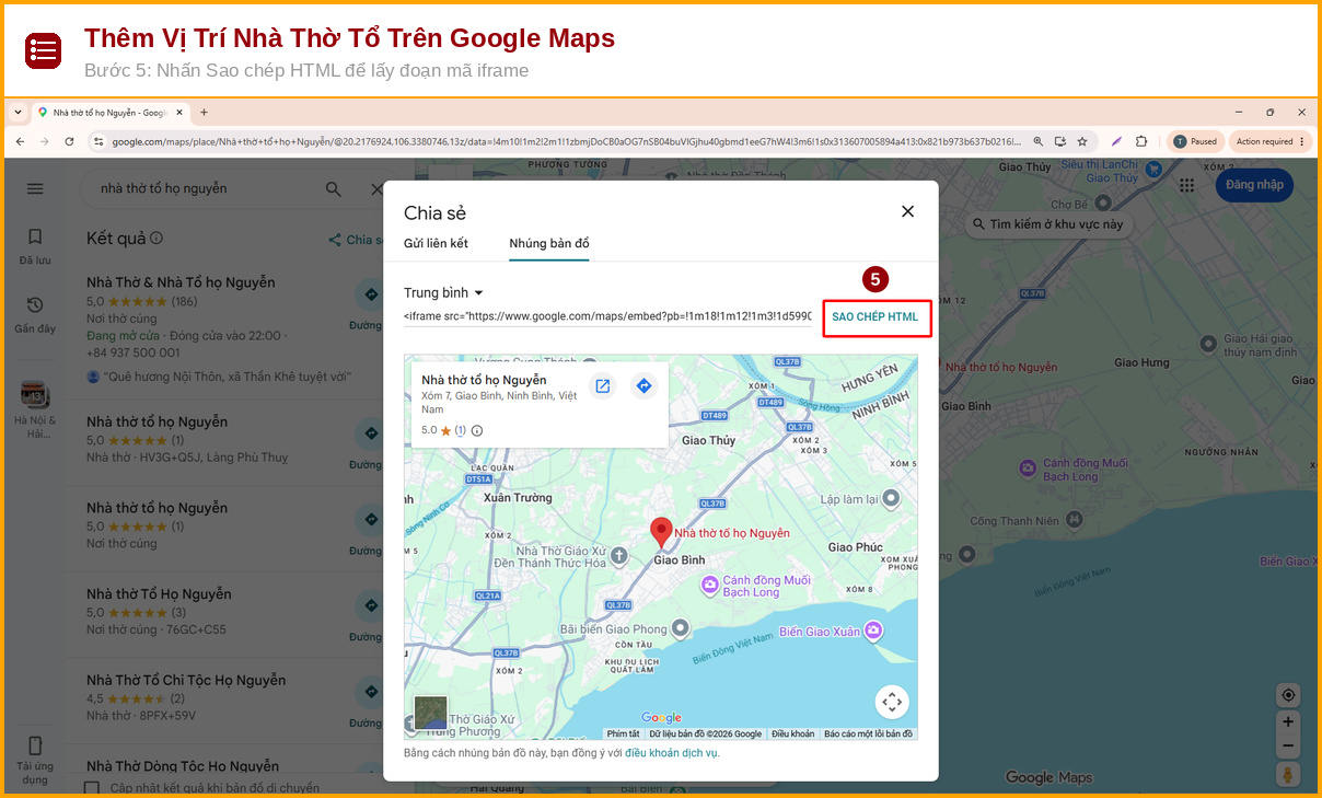 them vi tri nha tho to tren google maps buoc 5