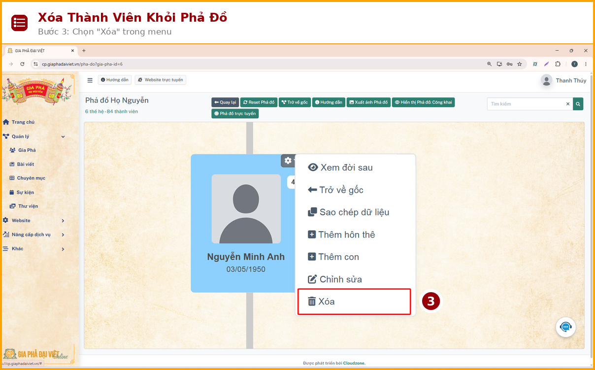 xoa thanh vien buoc 03