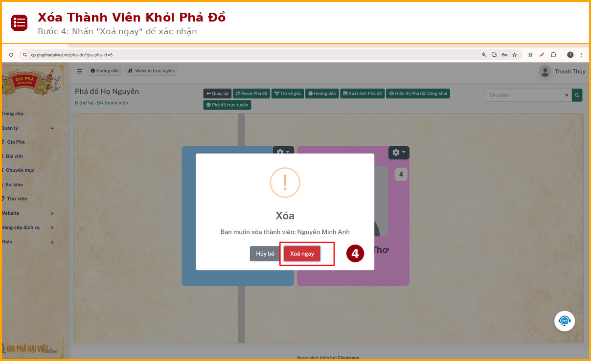 xoa thanh vien buoc 04