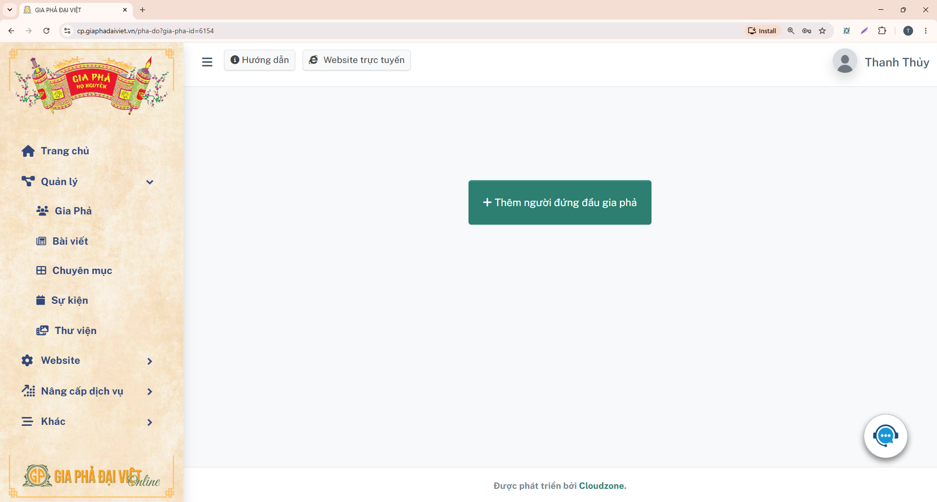 Hướng Dẫn Tạo Cây Gia Phả Online Với 8 Bước 4 them nguoi dung dau